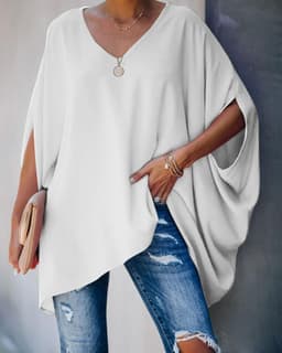 image-European and American cross-border new women's amazon wish fashion tie-dye printing hedging bat sleeve t-shirt women