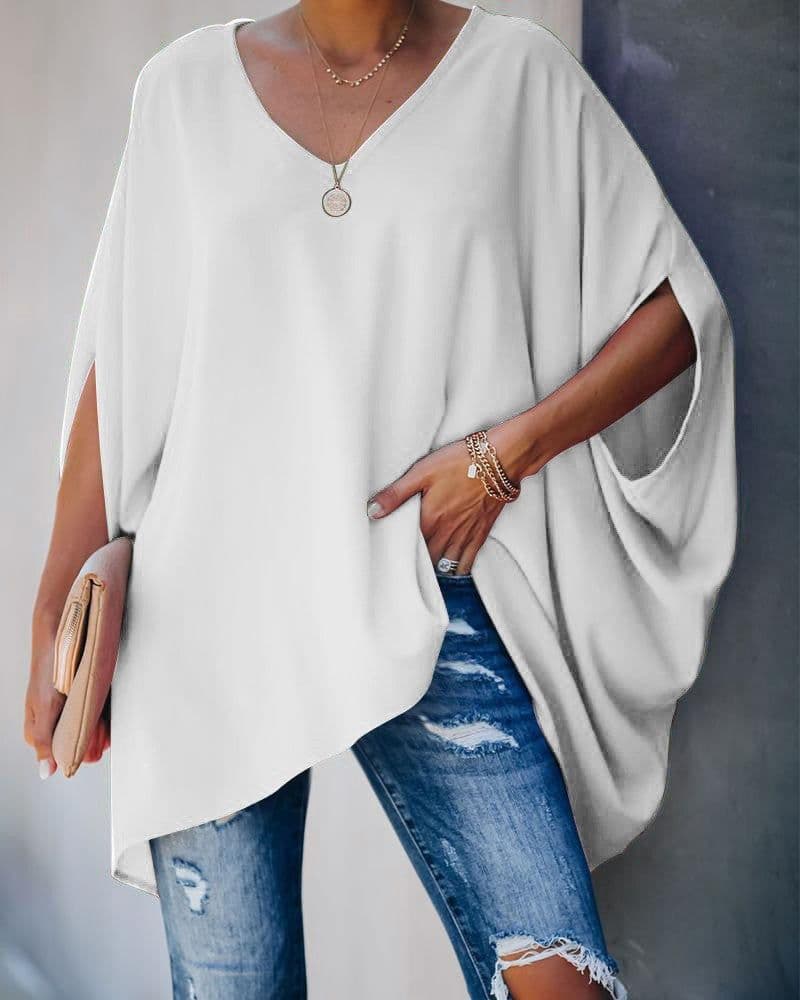 image-European and American cross-border new women's amazon wish fashion tie-dye printing hedging bat sleeve t-shirt women