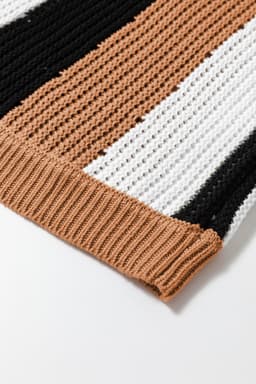 image-Khaki Stripe Sleeveless Knitted Sweater Vest