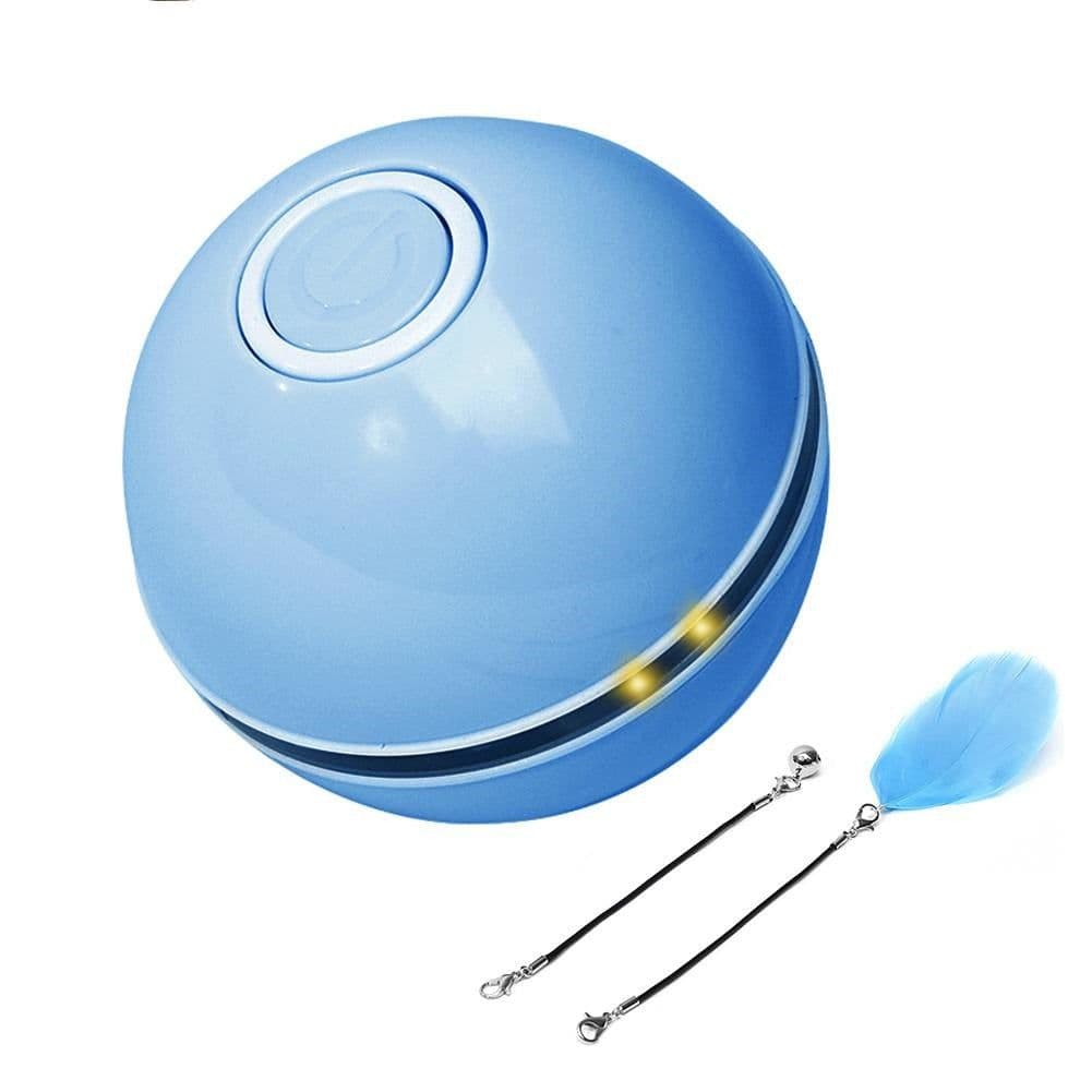 image-Pet cat toy LED luminous funny cat ball USB charging smart funny cat toy electric rolling ball