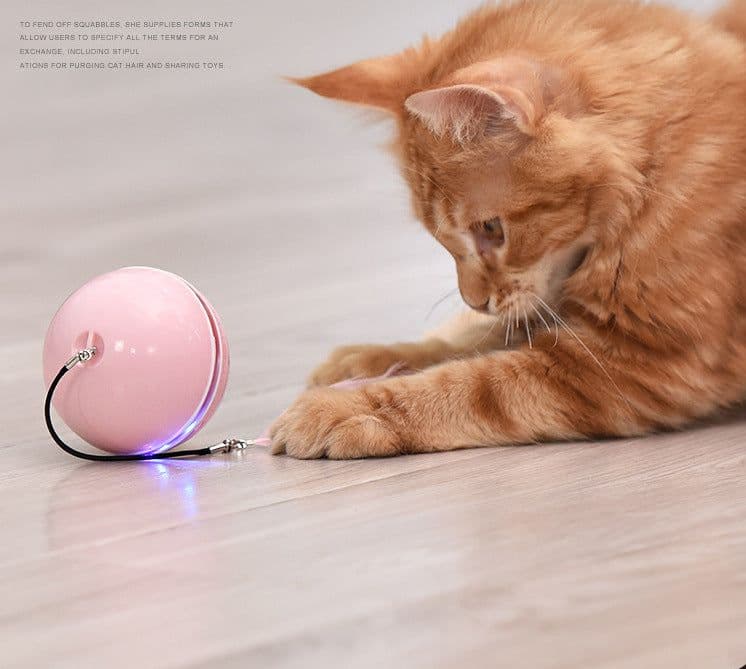 image-Pet cat toy LED luminous funny cat ball USB charging smart funny cat toy electric rolling ball