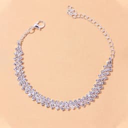 image-The new diamond-shaped rhinestone anklet, simple diamond-studded cross foot ornament, cross-border European and American jewelry fashion personality Anklet