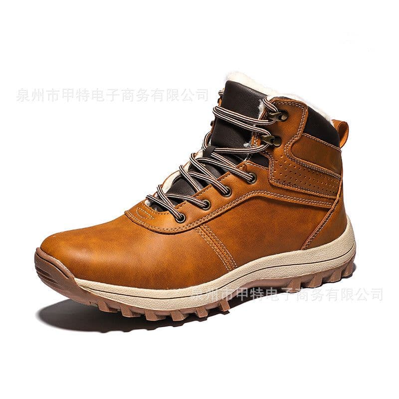 image-Cross-border winter men's velvet warm cotton shoes foreign trade large size high-top shoes short boots work boots snow boots men's shoes