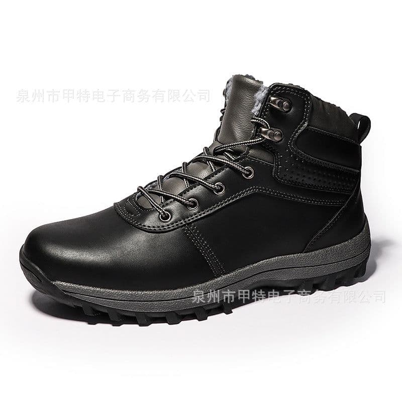 image-Cross-border winter men's velvet warm cotton shoes foreign trade large size high-top shoes short boots work boots snow boots men's shoes
