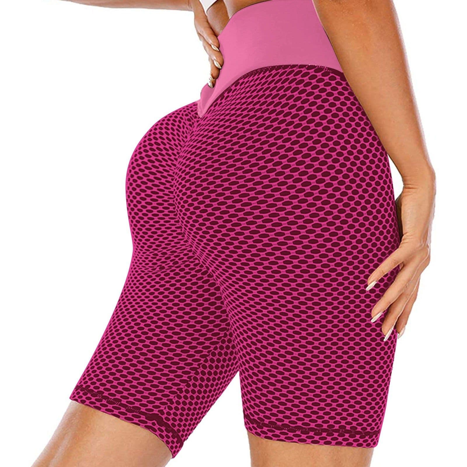 image-2021 Amazon new sports yoga five-point shorts net red high waist stretch fitness tights