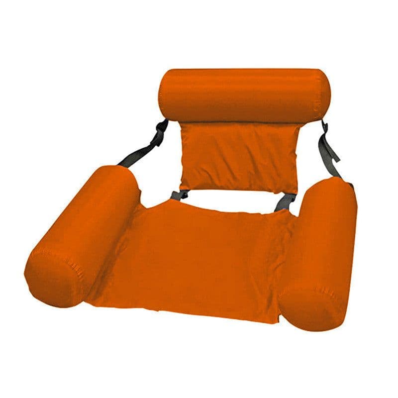 image-Inflatable recliner with net hammock foldable floating dual-purpose backrest floating row water amusement recliner floating bed sofa