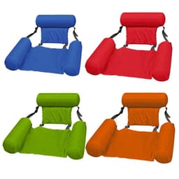 image-Inflatable recliner with net hammock foldable floating dual-purpose backrest floating row water amusement recliner floating bed sofa