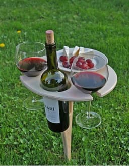 image-Outdoor Wine Table Folding Wine Rack Outdoor Lawn Wine Rack Inserted Wine Rack Effect Outside Picnic Wine Rack
