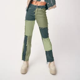 image-2020 hot-selling cross-border Amazon wish AliExpress eBay high elastic stitching raw edge women's straight-leg jeans