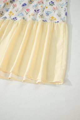 image-Floral Patchwork Long Dress - Square Neck Smocked Bodice