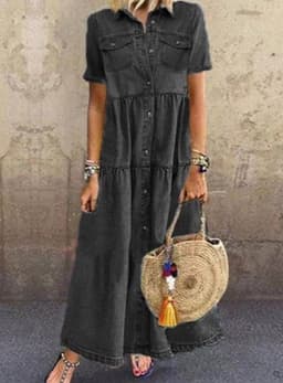 image-Amazon cross-border women's 2021 summer European and American style new splicing long skirt temperament large swing skirt thin dress