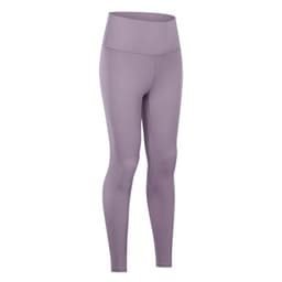 image-Autumn and winter new lulu nude yoga pants women's lulu high waist hip-lifting running tight elastic sports fitness pants