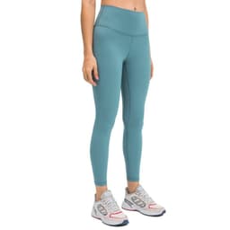 image-Autumn and winter new lulu nude yoga pants women's lulu high waist hip-lifting running tight elastic sports fitness pants
