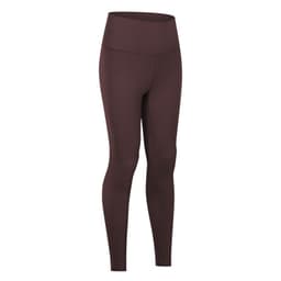image-Autumn and winter new lulu nude yoga pants women's lulu high waist hip-lifting running tight elastic sports fitness pants