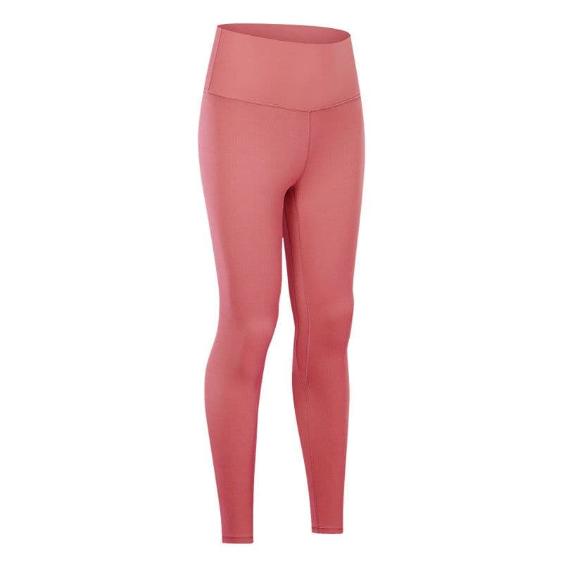 image-Autumn and winter new lulu nude yoga pants women's lulu high waist hip-lifting running tight elastic sports fitness pants