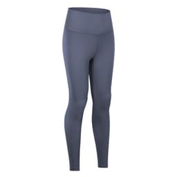 image-Autumn and winter new lulu nude yoga pants women's lulu high waist hip-lifting running tight elastic sports fitness pants