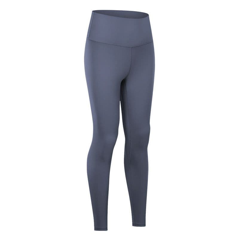 image-Autumn and winter new lulu nude yoga pants women's lulu high waist hip-lifting running tight elastic sports fitness pants
