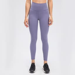 image-Autumn and winter new lulu nude yoga pants women's lulu high waist hip-lifting running tight elastic sports fitness pants