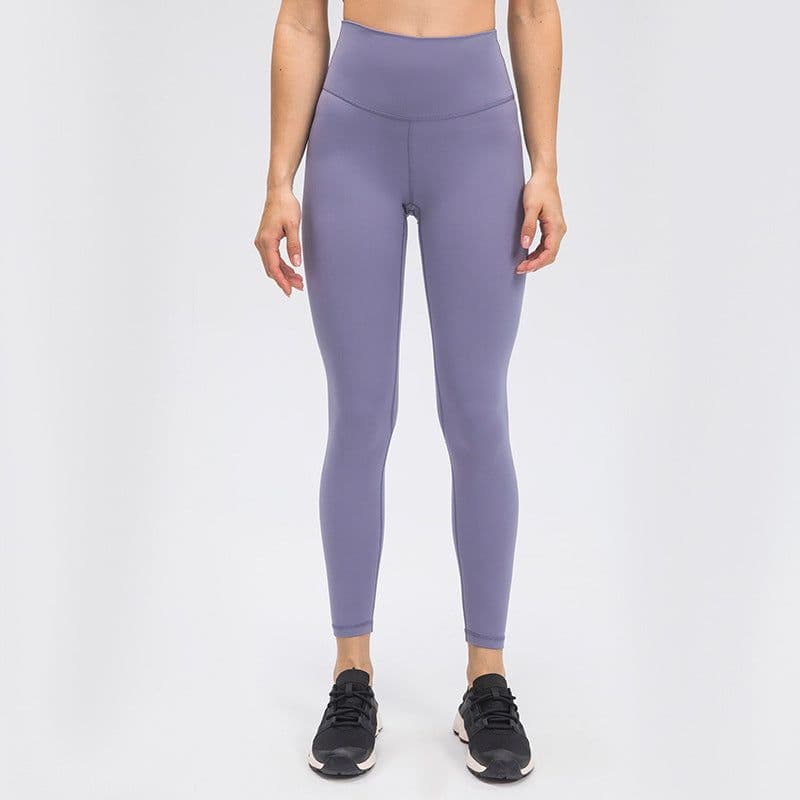 image-Autumn and winter new lulu nude yoga pants women's lulu high waist hip-lifting running tight elastic sports fitness pants