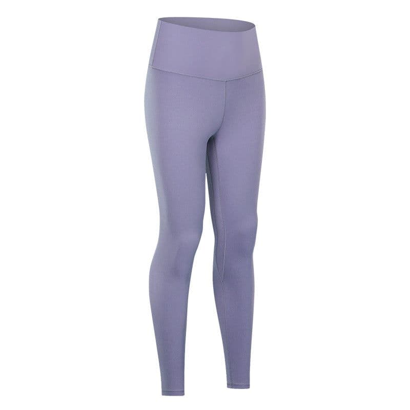 image-Autumn and winter new lulu nude yoga pants women's lulu high waist hip-lifting running tight elastic sports fitness pants