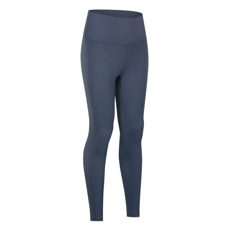 image-Autumn and winter new lulu nude yoga pants women's lulu high waist hip-lifting running tight elastic sports fitness pants