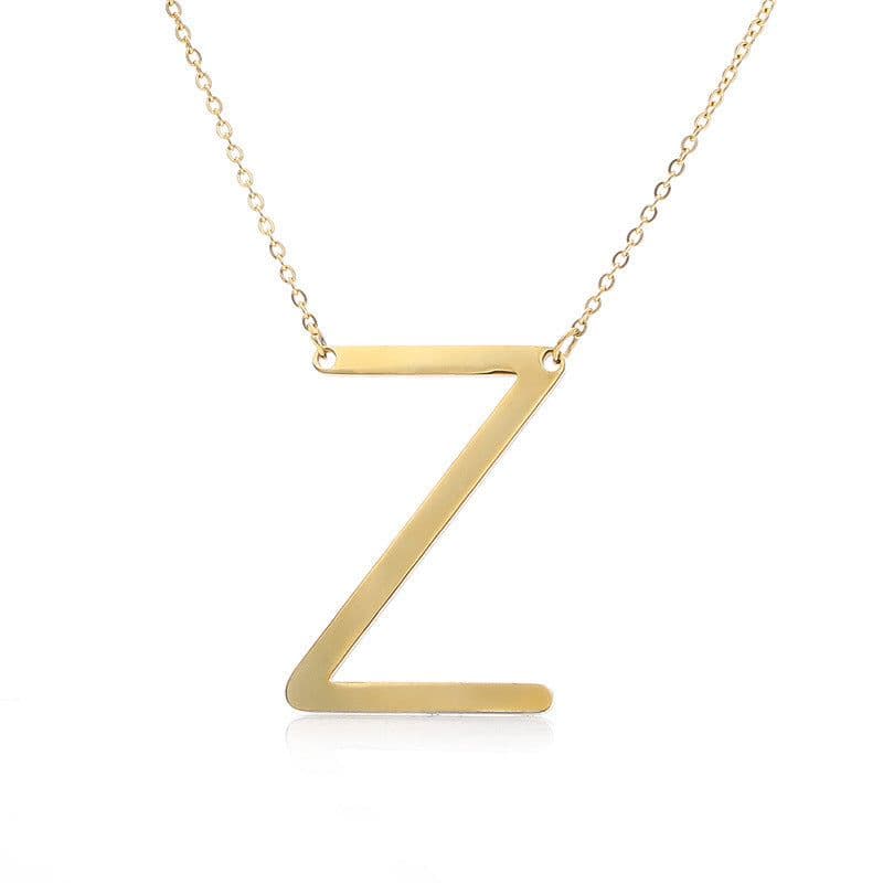 image-Fabulous Rose Gold Plated Stainless Steel Initial Letter Pendant Necklace