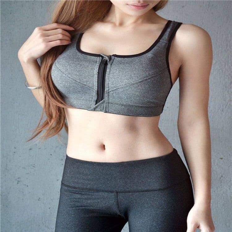 image-Factory wholesale professional high-strength four-level shockproof sports bra without steel ring, front zipper sports underwear