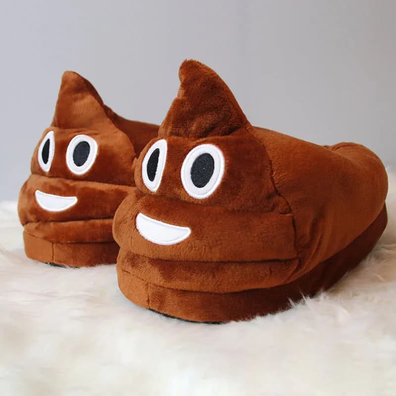 image-Poop slippers emoji expression all-inclusive cotton shoes half-cup poop cotton slippers funny men and women couples ready stock