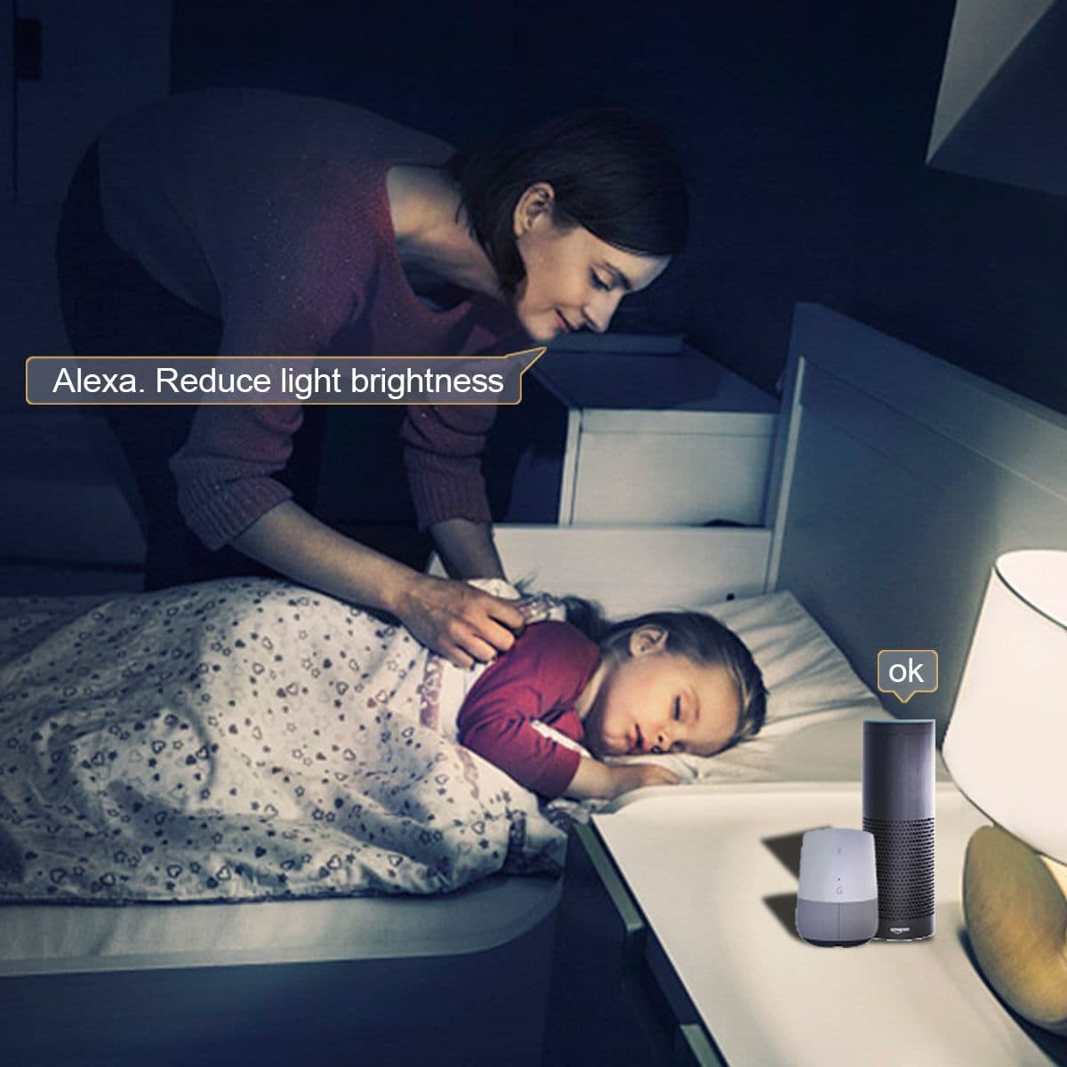 image-Cross-border Five-way Smart WiFi Bulb Colorful Color Change Alexa Google Voice Controlled LED Bulb Light