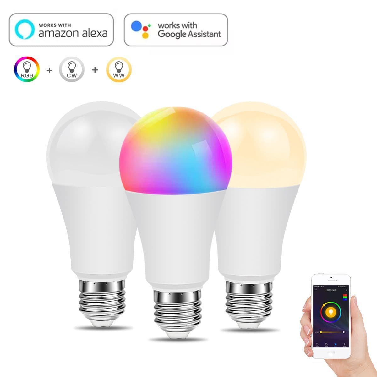image-Cross-border Five-way Smart WiFi Bulb Colorful Color Change Alexa Google Voice Controlled LED Bulb Light