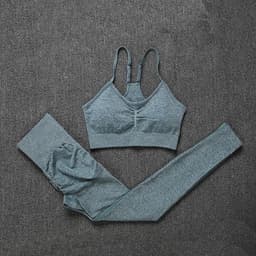 image-Cross-border AliExpress Peach Hip Fitness Pants Women's Tight Elastic Hip Lifting Yoga Pants High Waist Hip Lifting Hip Pants Set