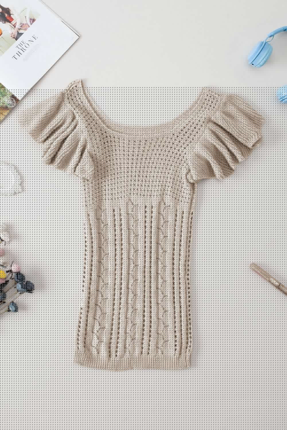 image-Beige Pointelle Knit Flutter Sleeve Sweater - Versatile & Chic