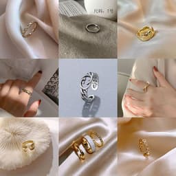 image-Simple Korean style ins ring female personality index finger couple bracelet metal ring light luxury jewelry net red accessories