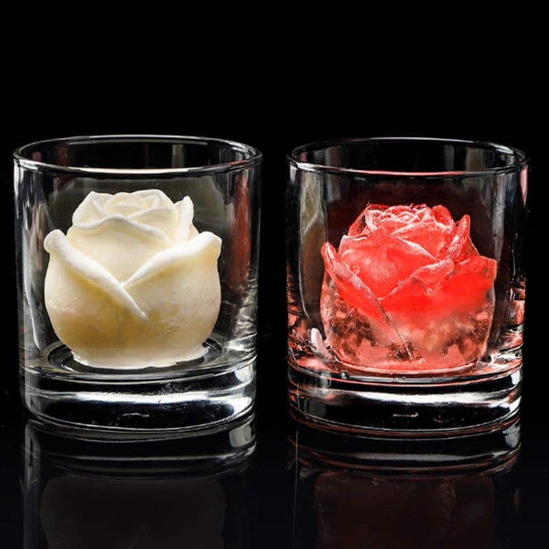 image-Net red frozen ice cube mold silicone whiskey rose home-made ice bar creative wine commercial large