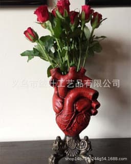 image-2021 cross-border hot style heart vase resin ornaments home decoration ornaments resin crafts ornaments