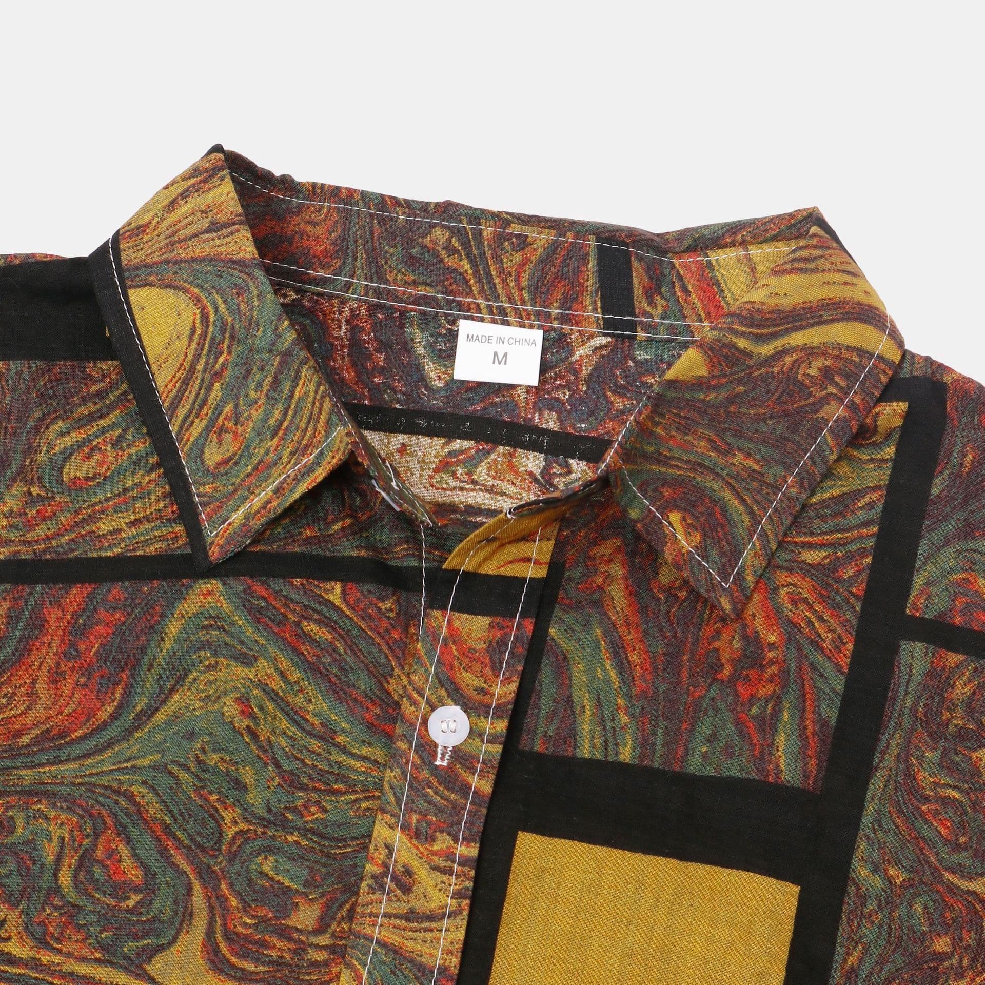 image-Cross-border foreign trade AliExpress EBAY European station new men's shirt Hawaiian print short-sleeved top loose and trendy