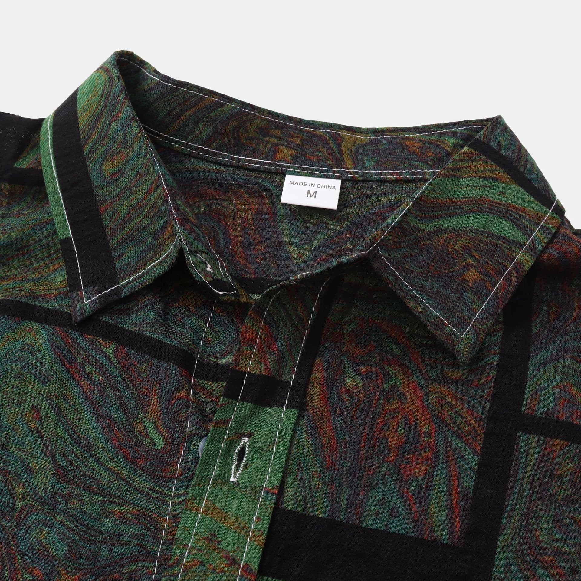 image-Cross-border foreign trade AliExpress EBAY European station new men's shirt Hawaiian print short-sleeved top loose and trendy