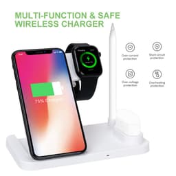 image-QI fast charge 15w folding four-in-one wireless charger for Apple 12 earphones 123456se watch