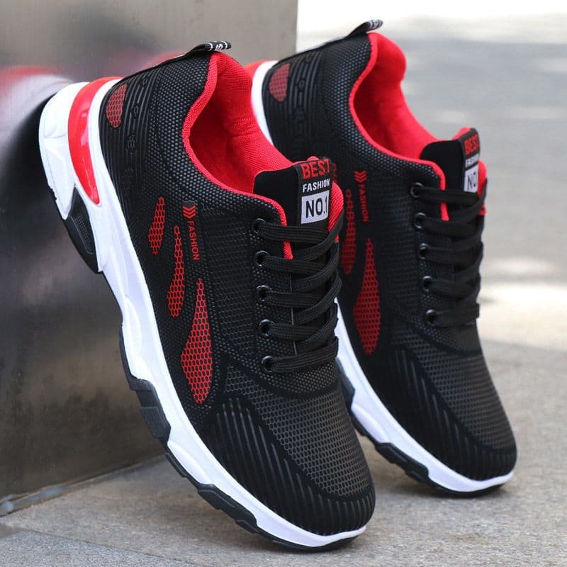 image-Men's shoes spring and summer casual shoes Korean version of the trend of men's sports shoes waterproof non-slip running shoes leather deodorant shoes