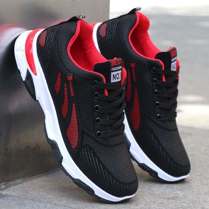 image-Men's shoes spring and summer casual shoes Korean version of the trend of men's sports shoes waterproof non-slip running shoes leather deodorant shoes
