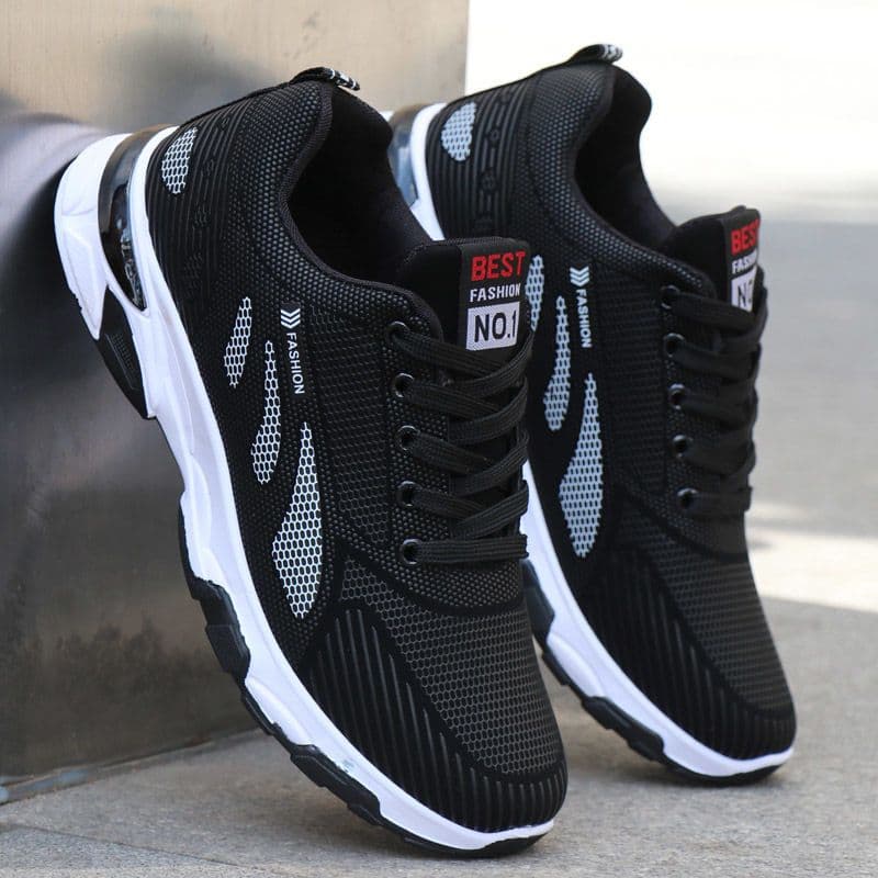 image-Men's shoes spring and summer casual shoes Korean version of the trend of men's sports shoes waterproof non-slip running shoes leather deodorant shoes