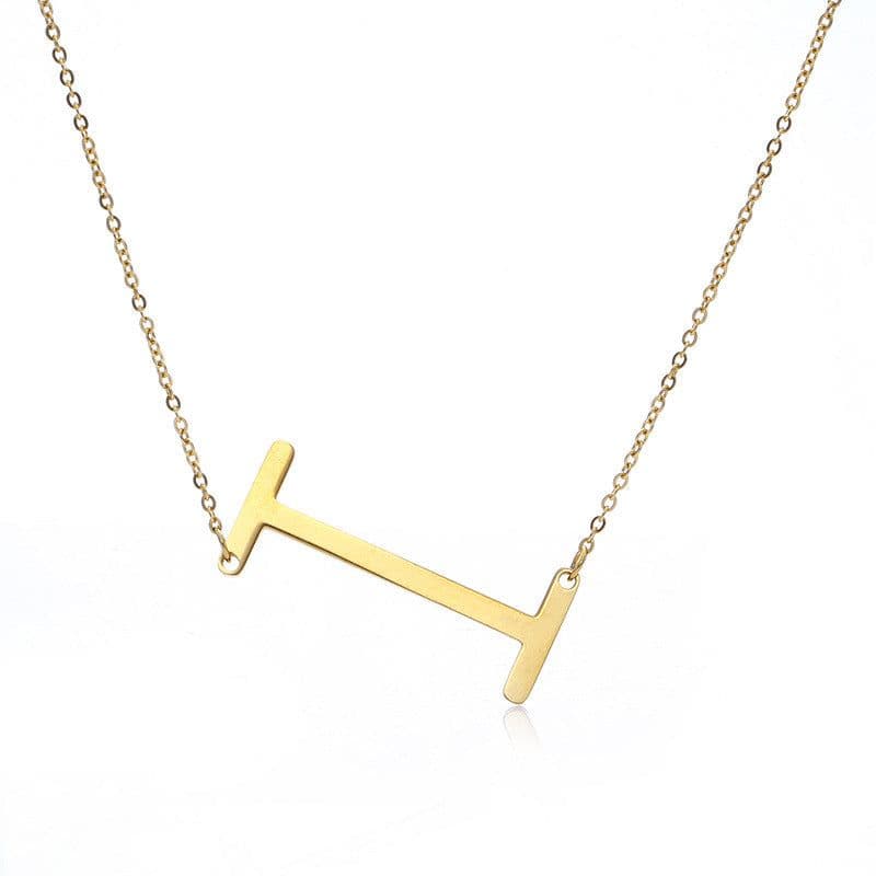 image-Fabulous Rose Gold Plated Stainless Steel Initial Letter Pendant Necklace