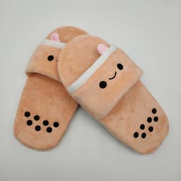image-2021 cross-border new product sushi salmon slippers milk tea slippers home plush indoor slippers