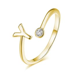 image-European and American fashion jewelry 26 letter zircon open ring to send girlfriend exquisite fashion ring couple ring wholesale