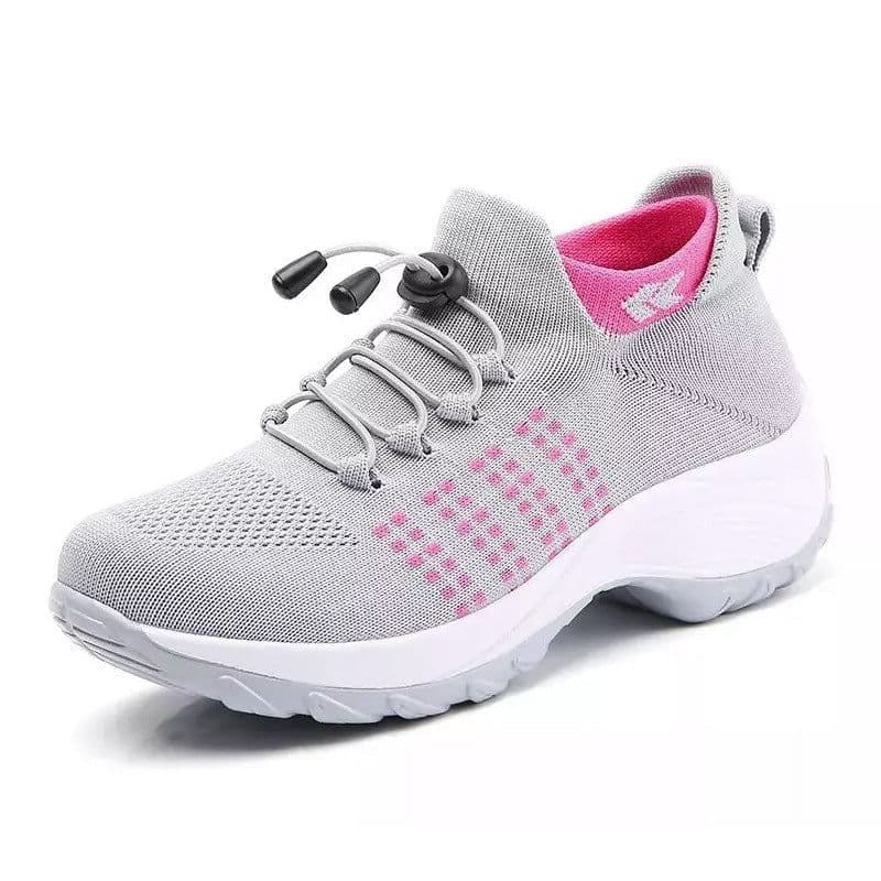 image-spring and autumn new sports shoes socks shoes mother shoes flying woven cross-border hot sale large size shoes women's thick bottom rocking shoes