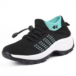 image-spring and autumn new sports shoes socks shoes mother shoes flying woven cross-border hot sale large size shoes women's thick bottom rocking shoes