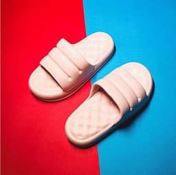image-Sofa slippers men's summer trendy home stepping on feces feeling outside wear thick bottom non-slip soft bottom new one word ladies sandals and slippers