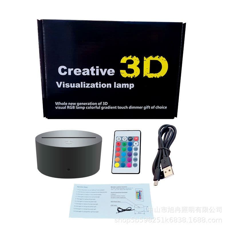 image-3D night light cross-border supply full-time hunter magician Xisuo USB touch colorful touch remote control animation system