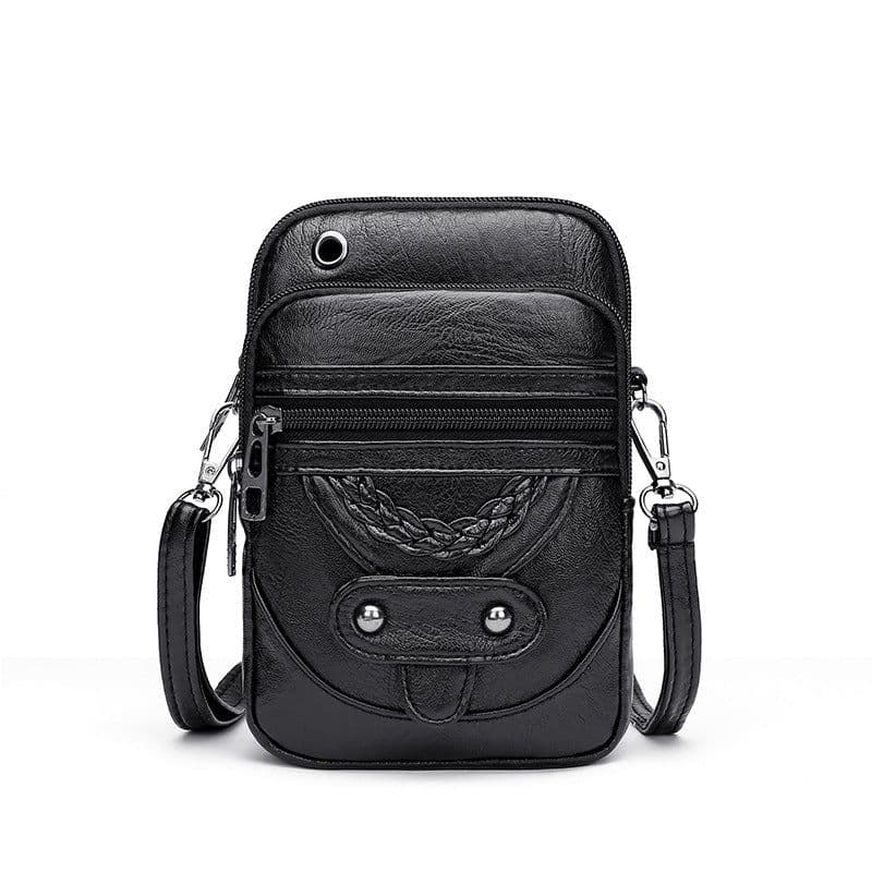image-2021 new retro simple messenger bag ladies casual light pu leather mobile phone bag fashion shoulder bag
