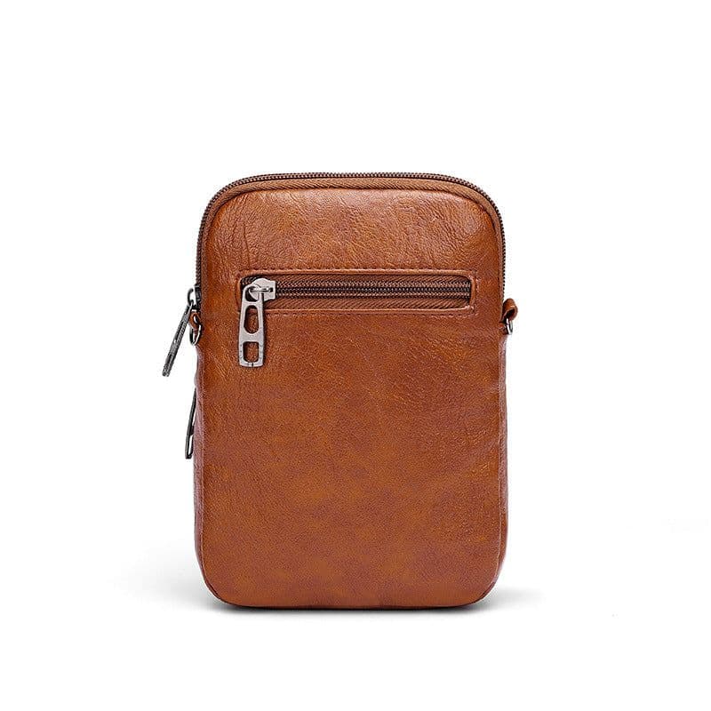 image-2021 new retro simple messenger bag ladies casual light pu leather mobile phone bag fashion shoulder bag